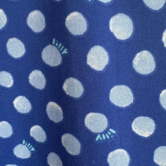 Lilly Pulitzer Langston Polka Dot Blouse Top Blue S - Picture 3 of 8